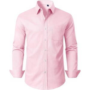 image:imageAlimens amp Gentle Mens Oxford Button Down Shirt with Pocket  Stretch FabricWrinkle FreeRegular FitClassicBusiness CasualWeddingLight Pink