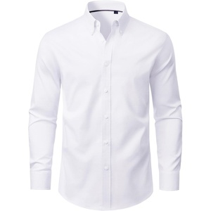 image:imageAlimens amp Gentle Mens Oxford Shirts Stretch Long Sleeve Dress Shirt for Men  Regular Fit No Pocket Work Casual Business Office Occasions Solid Tops Cotton Blend Fabric Daily Commuting OutfitsWhite