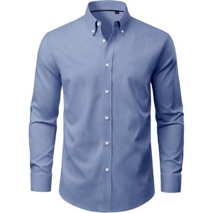 image:imageAlimens amp Gentle Mens Oxford Shirts Stretch Long Sleeve Dress Shirt for Men  Regular Fit No Pocket Work Casual Business Office Occasions Solid Tops Cotton Blend Fabric Daily Commuting OutfitsDusty Blue