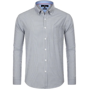 image:imageAlimens amp Gentle Mens Plaid Button Down Shirts Cotton Long Sleeve Dress Shirts Regular Fit Gingham ShirtsBlack Gingham
