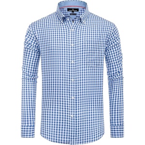 image:imageAlimens amp Gentle Mens Plaid Button Down Shirts Cotton Long Sleeve Dress Shirts Regular Fit Gingham ShirtsBlue White Plaid