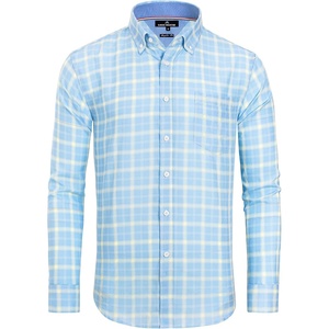 image:imageAlimens amp Gentle Mens Plaid Button Down Shirts Cotton Long Sleeve Dress Shirts Regular Fit Gingham ShirtsBlueYellow  Plaid