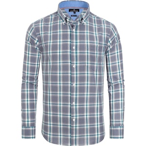 image:imageAlimens amp Gentle Mens Plaid Button Down Shirts Cotton Long Sleeve Dress Shirts Regular Fit Gingham ShirtsGreyGreen  Plaid