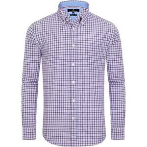 image:imageAlimens amp Gentle Mens Plaid Button Down Shirts Cotton Long Sleeve Dress Shirts Regular Fit Gingham ShirtsRed Navy  Gingham
