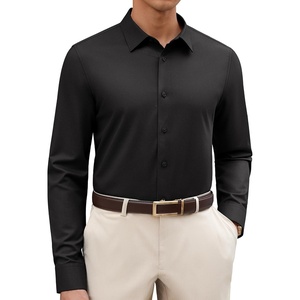 image:imageAlimens amp Gentle Mens Premium Dress Shirts  Wool Modal Performance Wrinkle Free Button Down ShirtBlack