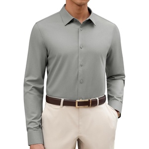 image:imageAlimens amp Gentle Mens Premium Dress Shirts  Wool Modal Performance Wrinkle Free Button Down ShirtGrey