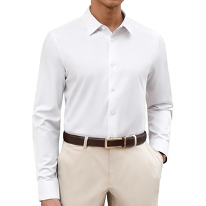 image:imageAlimens amp Gentle Mens Premium Dress Shirts  Wool Modal Performance Wrinkle Free Button Down ShirtWhite