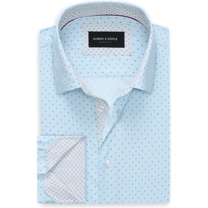 image:imageAlimens amp Gentle Mens Printed Dress Shirts Long Sleeve Wrinkle Free Button Down Shirt Regular Fit Casual Business TopsLight Blue