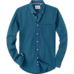 image:imageAlimens amp Gentle Mens Solid Oxford Shirt Long Sleeve Dress Shirt Work Casual Button Down Shirts with PocketPeacock Blue