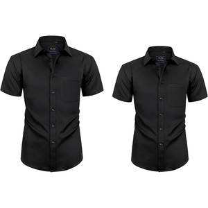 image:imageAlimens amp Gentle Mens and Boys Short Sleeve Dress Shirts Wrinkle Free Button Down