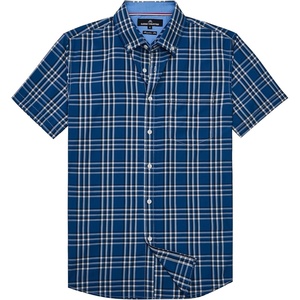 image:imageAlimens amp Gentle Plaid Mens Short Sleeve Button Down Shirts with Pocket  LightweightButtonDown CollarRegular FitExcellent ColorsBreathableCasualCotton BlendEasy CareNavy White Check