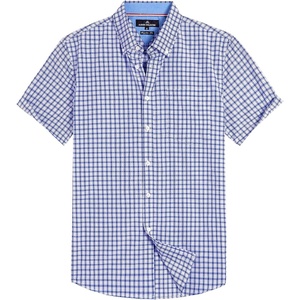 image:imageAlimens amp Gentle Plaid Mens Short Sleeve Button Down Shirts with Pocket  LightweightButtonDown CollarRegular FitExcellent ColorsBreathableCasualCotton BlendEasy CareBlue Gingham