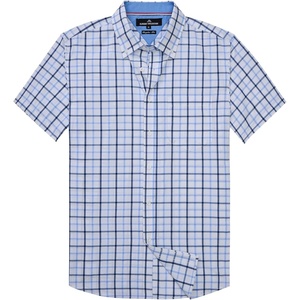 image:imageAlimens amp Gentle Plaid Mens Short Sleeve Button Down Shirts with Pocket  LightweightButtonDown CollarRegular FitExcellent ColorsBreathableCasualCotton BlendEasy CareBlack Blue Check