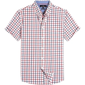 image:imageAlimens amp Gentle Plaid Mens Short Sleeve Button Down Shirts with Pocket  LightweightButtonDown CollarRegular FitExcellent ColorsBreathableCasualCotton BlendEasy CareRed Check