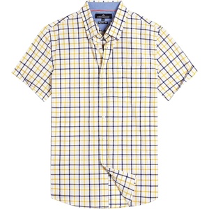 image:imageAlimens amp Gentle Plaid Mens Short Sleeve Button Down Shirts with Pocket  LightweightButtonDown CollarRegular FitExcellent ColorsBreathableCasualCotton BlendEasy CareYellow Check