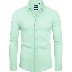 image:imageAlimens amp Gentle Slim Fit Dress Shirts for Men Long Sleeve Stretch Stain Proof Wrinkle Free Button Down Shirts Formal Shirts  Stretch Wrinkle Free Long Sleeve Fitted Formal Events Wedding Business Casual AirflowEnhanced Comfort Easy CareGrass Green