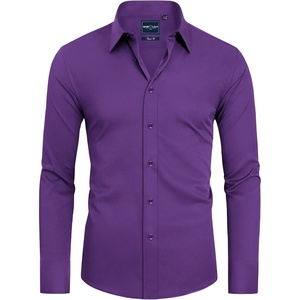 image:imageAlimens amp Gentle Slim Fit Dress Shirts for Men Long Sleeve Stretch Stain Proof Wrinkle Free Button Down Shirts Formal Shirts  Stretch Wrinkle Free Long Sleeve Fitted Formal Events Wedding Business Casual AirflowEnhanced Comfort Easy CarePurple