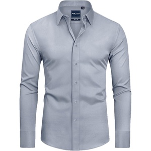 image:imageAlimens amp Gentle Slim Fit Dress Shirts for Men Long Sleeve Stretch Stain Proof Wrinkle Free Button Down Shirts Formal Shirts  Stretch Wrinkle Free Long Sleeve Fitted Formal Events Wedding Business Casual AirflowEnhanced Comfort Easy CareSliver Grey