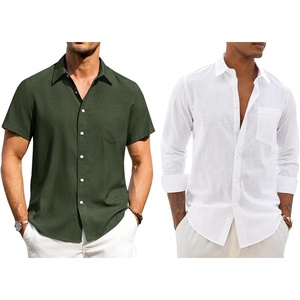 image:imageAlimens amp Gentle Summer Beach Linen Shirts for Men Casual Vacation Lightweight Button Down Shirt