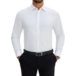 image:imageAlimensampGentle Mens Wool Dress Shirts Wrinkle Free Button Down Shirt Business Casual Top Dark Gray