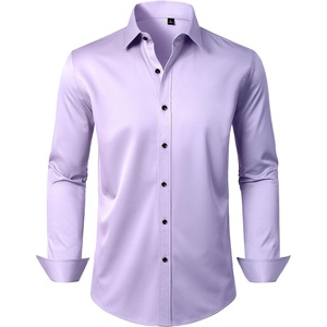 image:imageMens Dress Shirt Long Sleeve Wrinkle Free Stretch Button Down Shirts  Non Iron Regular Fit Solid Color Button Up for Business Casual Wedding Office Work Party Dating Interview Meeting FormalLavender