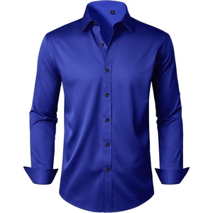 image:imageMens Dress Shirt Long Sleeve Wrinkle Free Stretch Button Down Shirts  Non Iron Regular Fit Solid Color Button Up for Business Casual Wedding Office Work Party Dating Interview Meeting FormalRoyal Blue