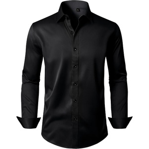 image:imageMens Dress Shirt Long Sleeve Wrinkle Free Stretch Button Down Shirts  Non Iron Regular Fit Solid Color Button Up for Business Casual Wedding Office Work Party Dating Interview Meeting FormalBlack