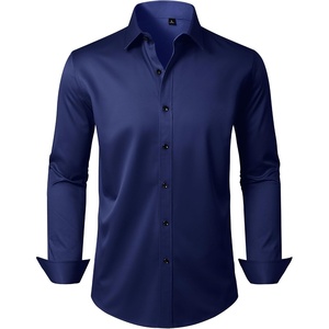 image:imageMens Dress Shirt Long Sleeve Wrinkle Free Stretch Button Down Shirts  Non Iron Regular Fit Solid Color Button Up for Business Casual Wedding Office Work Party Dating Interview Meeting FormalNavy Blue