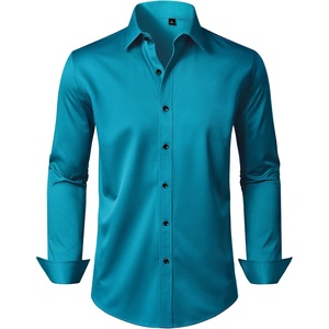 image:imageMens Dress Shirt Long Sleeve Wrinkle Free Stretch Button Down Shirts  Non Iron Regular Fit Solid Color Button Up for Business Casual Wedding Office Work Party Dating Interview Meeting FormalTeal