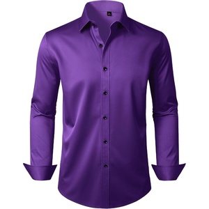 image:imageMens Dress Shirt Long Sleeve Wrinkle Free Stretch Button Down Shirts  Non Iron Regular Fit Solid Color Button Up for Business Casual Wedding Office Work Party Dating Interview Meeting FormalPurple