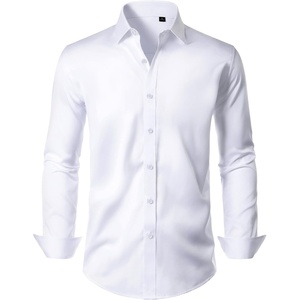 image:imageMens Dress Shirt Long Sleeve Wrinkle Free Stretch Button Down Shirts  Non Iron Regular Fit Solid Color Button Up for Business Casual Wedding Office Work Party Dating Interview Meeting FormalSolid White