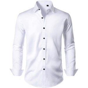 image:imageMens Dress Shirt Long Sleeve Wrinkle Free Stretch Button Down Shirts  Non Iron Regular Fit Solid Color Button Up for Business Casual Wedding Office Work Party Dating Interview Meeting FormalWhite