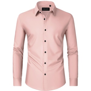 image:imageMens Dress Shirts Long Sleeve Wrinkle Free Business Button Down Shirt  Regular Fit Adjustable Cuffs Spread collar SkinFriendly Casual Easy Care Regular Fit for Wedding Vacation Work OfficeCoral