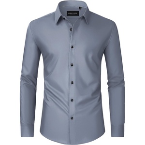 image:imageMens Dress Shirts Long Sleeve Wrinkle Free Business Button Down Shirt  Regular Fit Adjustable Cuffs Spread collar SkinFriendly Casual Easy Care Regular Fit for Wedding Vacation Work OfficeGrey