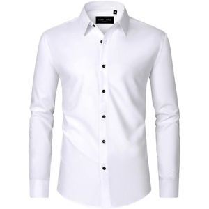 image:imageMens Dress Shirts Long Sleeve Wrinkle Free Business Button Down Shirt  Regular Fit Adjustable Cuffs Spread collar SkinFriendly Casual Easy Care Regular Fit for Wedding Vacation Work OfficeWhite