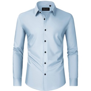 image:imageMens Dress Shirts Long Sleeve Wrinkle Free Business Button Down Shirt  Regular Fit Adjustable Cuffs Spread collar SkinFriendly Casual Easy Care Regular Fit for Wedding Vacation Work OfficeLight Blue