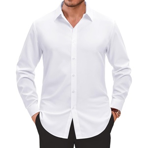 image:imageMens Dress Shirts Long Sleeve Wrinkle Free Business Button Up Shirts  Non Iron Stretch Spread Collar Regular Fit for Business Casual Wedding Office Workwear Dinners Funeral Formal OccasionAll White