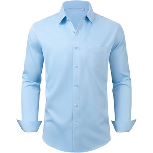 image:imageMens Dress Shirts Wrinkle Free Stretch Long Sleeve Shirt Business Casual  wrinkle free stretch  breathable comfortable  spread collar regular fit  can be worn yearround  business meeting weddingBlue