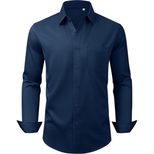 image:imageMens Dress Shirts Wrinkle Free Stretch Long Sleeve Shirt Business Casual  wrinkle free stretch  breathable comfortable  spread collar regular fit  can be worn yearround  business meeting weddingNavy Blue