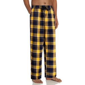 image:imageMens Flannel Pajama Pants Plaid Heavyweight Cotton PJs Bottoms Sleepwear  Soft Cozy with Pockets Elastic Waistband Drawstring Adjustable Length Casual Checkered Lounge Pant for Home Holiday DailyYellow Navy