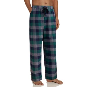 image:imageMens Flannel Pajama Pants Plaid Heavyweight Cotton PJs Bottoms Sleepwear  Soft Cozy with Pockets Elastic Waistband Drawstring Adjustable Length Casual Checkered Lounge Pant for Home Holiday DailyGreen Grey