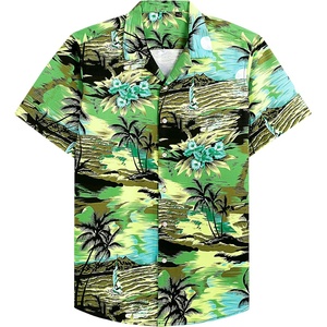 image:imageMens Hawaiian Shirt Summer Beach Casual Short Sleeve Button Down Shirts  Aloha Tropical Print Cuban Collar Relaxed Fit for Vacation Beach Party Luau Cruise Holiday Summer Outdoor WeddingGreen Beach