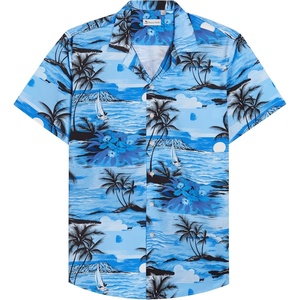 image:imageMens Hawaiian Shirt Summer Beach Casual Short Sleeve Button Down Shirts  Aloha Tropical Print Cuban Collar Relaxed Fit for Vacation Beach Party Luau Cruise Holiday Summer Outdoor WeddingSky Blue Beach