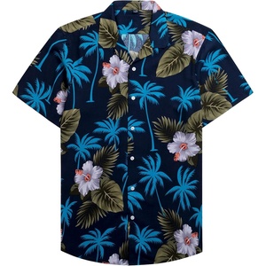 image:imageMens Hawaiian Shirt Summer Beach Casual Short Sleeve Button Down Shirts  Aloha Tropical Print Cuban Collar Relaxed Fit for Vacation Beach Party Luau Cruise Holiday Summer Outdoor WeddingNavy Blue
