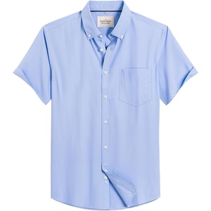 image:imageMens Oxford Dress Shirt Short Sleeve Button Down Collar Summer Casual Shirt  Wrinkle Free Breathable amp Crisp Regular Fit Solid Color for Business Casual Office Work Daily Vacation Weekend Party DateSky Blue