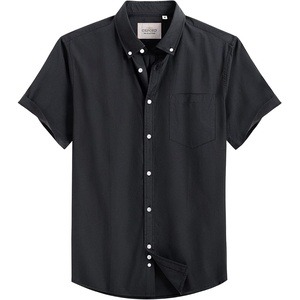 image:imageMens Oxford Dress Shirt Short Sleeve Button Down Collar Summer Casual Shirt  Wrinkle Free Breathable amp Crisp Regular Fit Solid Color for Business Casual Office Work Daily Vacation Weekend Party DateBlack
