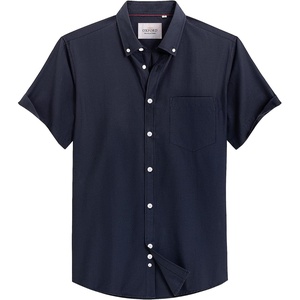 image:imageMens Oxford Dress Shirt Short Sleeve Button Down Collar Summer Casual Shirt  Wrinkle Free Breathable amp Crisp Regular Fit Solid Color for Business Casual Office Work Daily Vacation Weekend Party DateNavy Blue