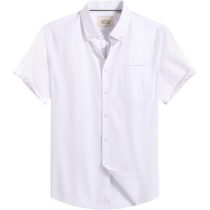 image:imageMens Oxford Dress Shirt Short Sleeve Button Down Collar Summer Casual Shirt  Wrinkle Free Breathable amp Crisp Regular Fit Solid Color for Business Casual Office Work Daily Vacation Weekend Party DateAll White
