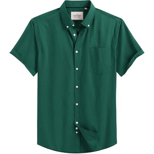 image:imageMens Oxford Dress Shirt Short Sleeve Button Down Collar Summer Casual Shirt  Wrinkle Free Breathable amp Crisp Regular Fit Solid Color for Business Casual Office Work Daily Vacation Weekend Party DateDark Green