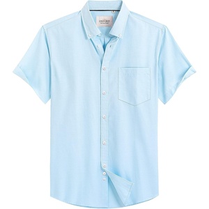 image:imageMens Oxford Dress Shirt Short Sleeve Button Down Collar Summer Casual Shirt  Wrinkle Free Breathable amp Crisp Regular Fit Solid Color for Business Casual Office Work Daily Vacation Weekend Party DateAquamarine